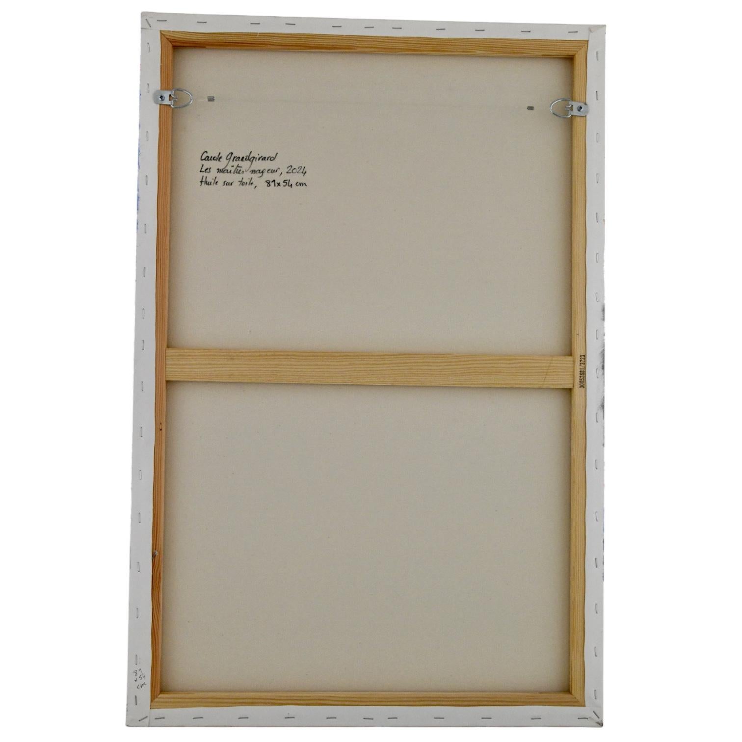 Peinture de la plage avec les sauveteurs LES MAITRES NAGEURS.
Par Carole Grandgirard, titre et signature au dos de la toile. 
Huile sur toile. 
AM Contemporary, France 2024. 

Carole Grandgirard est une artiste peintre française née en 1972.