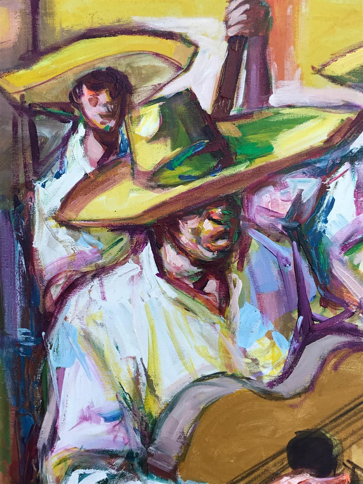 Peinture d'Alberto Ruiz Vela, né au Mexique. Il a également travaillé en Illinois et en Californie. La peinture est signée dans la partie inférieure gauche du tableau. La peinture mesure 31