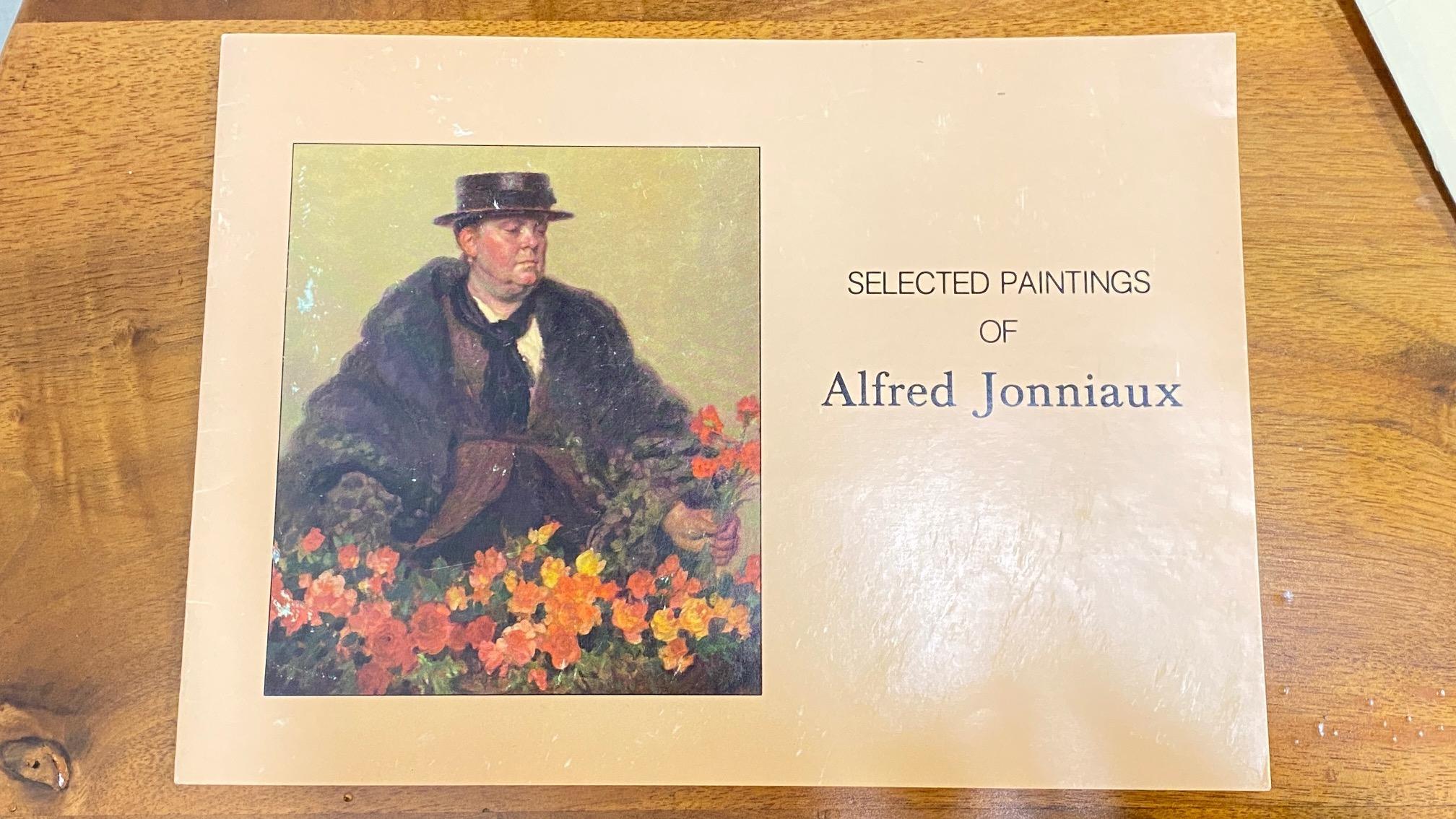 20th Century Painting by Alfred Jonniaux “The Flower Seller” For Sale