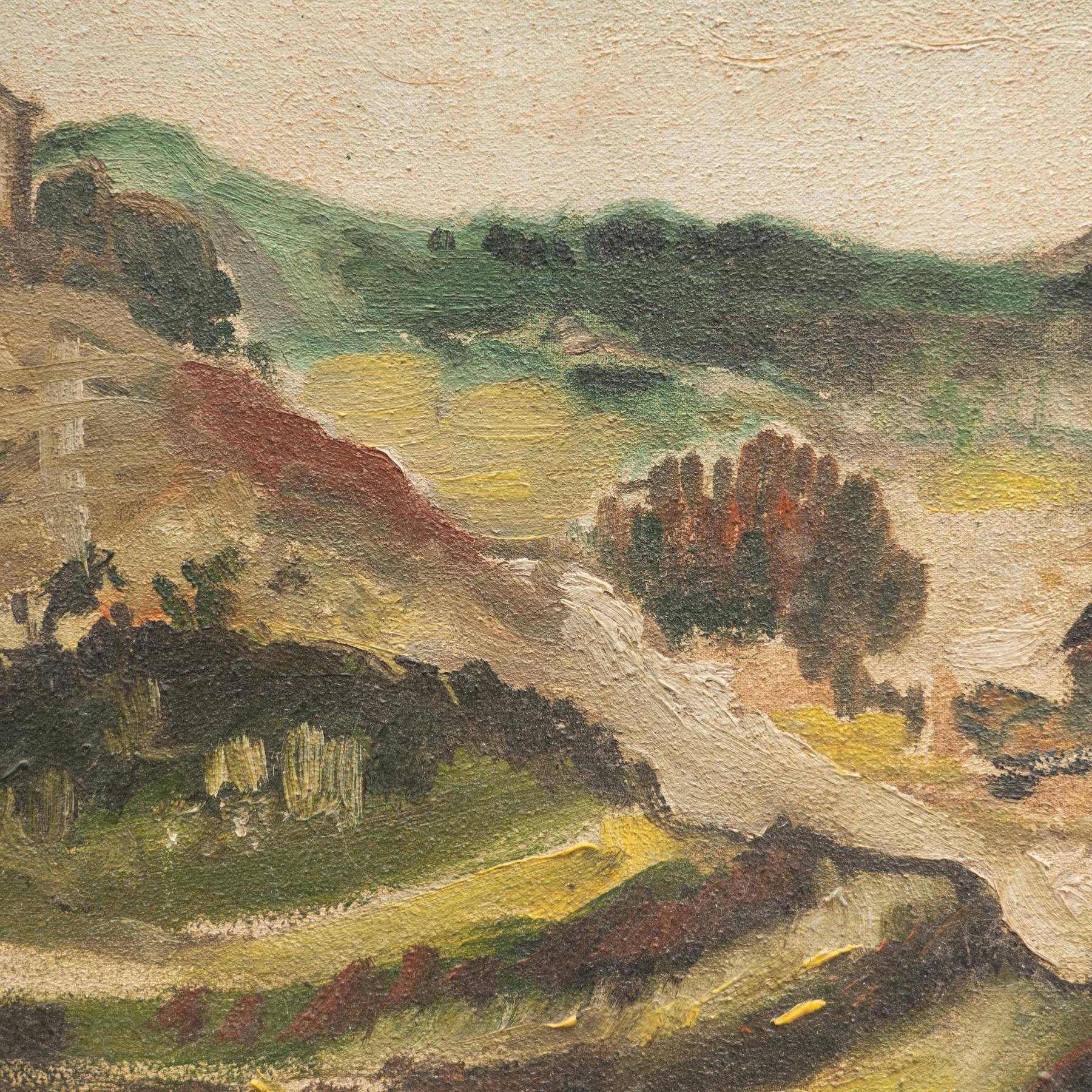 Dipinto di Ballesteros, Olio su tela, 1974 In condizioni discrete in vendita a Barcelona, ES
