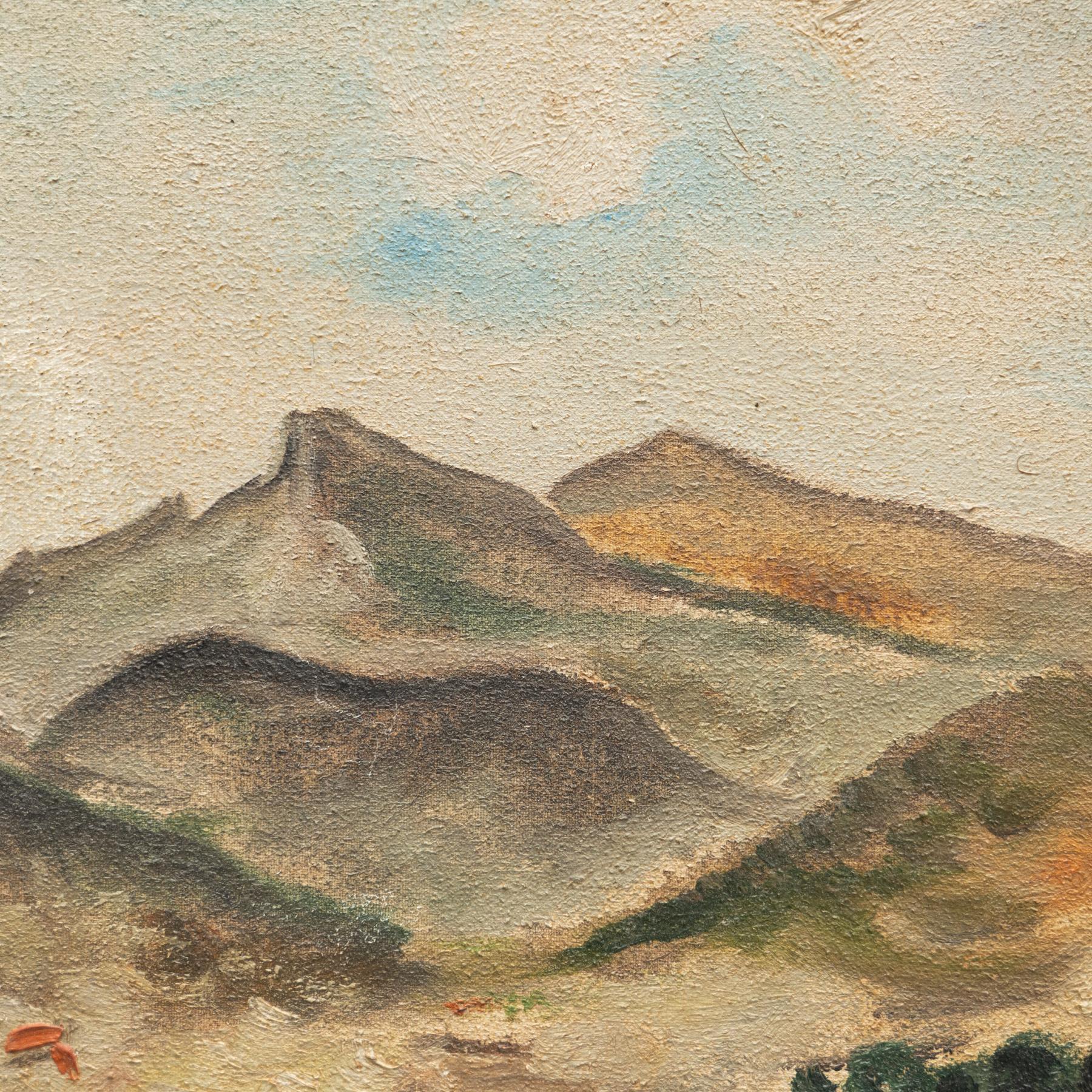 Tela Dipinto di Ballesteros, Olio su tela, 1974 in vendita