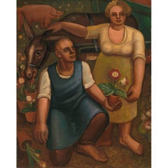 Painting by Belgian Artist Prosper De Troyer, First Half of the 20th Century