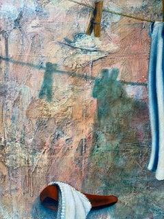 Painting by Bernard Sannier "Look, Little Georges Is Already Here"