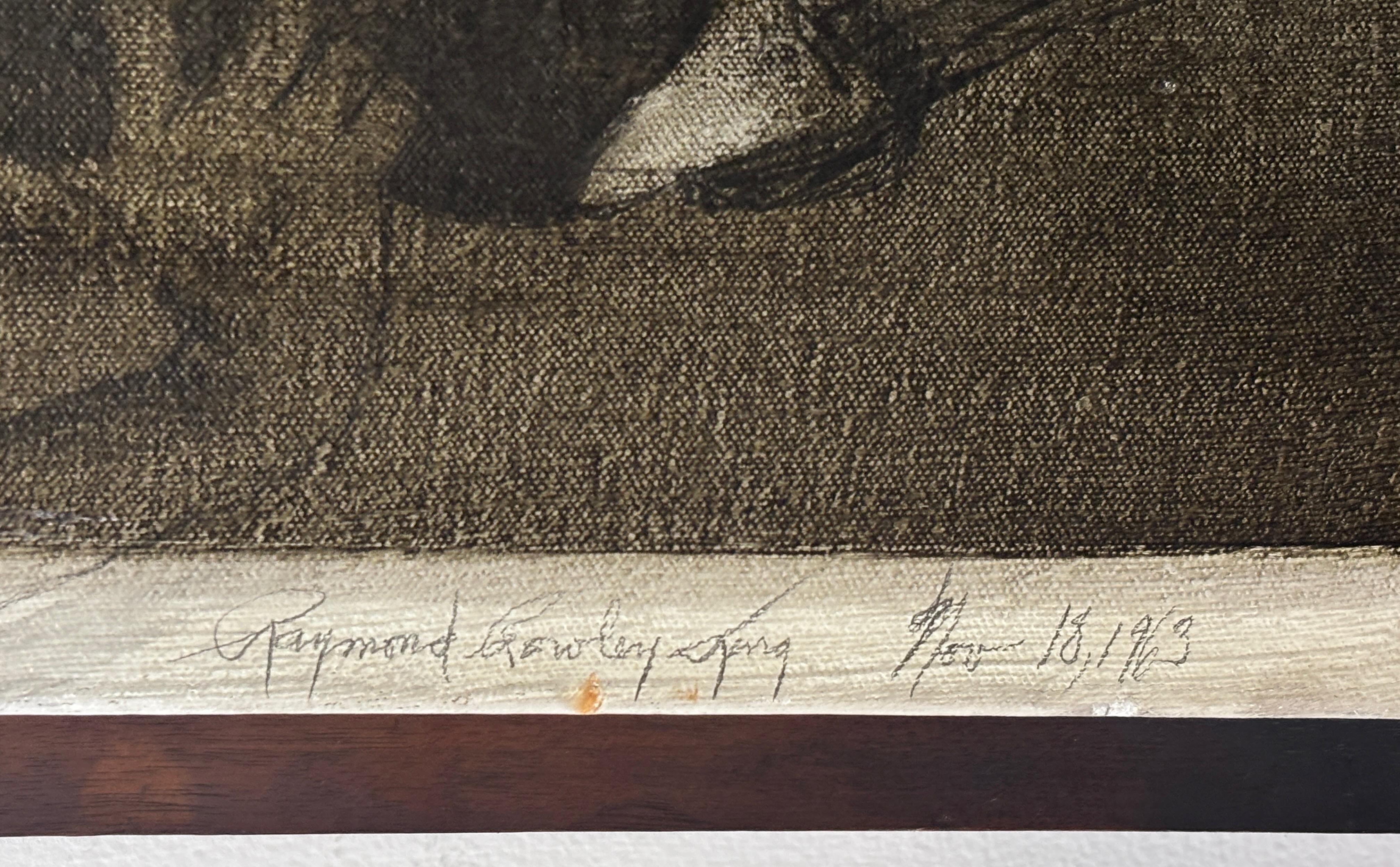 Gemälde des kalifornischen Künstlers Raymond Rowley King 'Mädchen in einem Tanzstudio' (amerikanisch) im Angebot