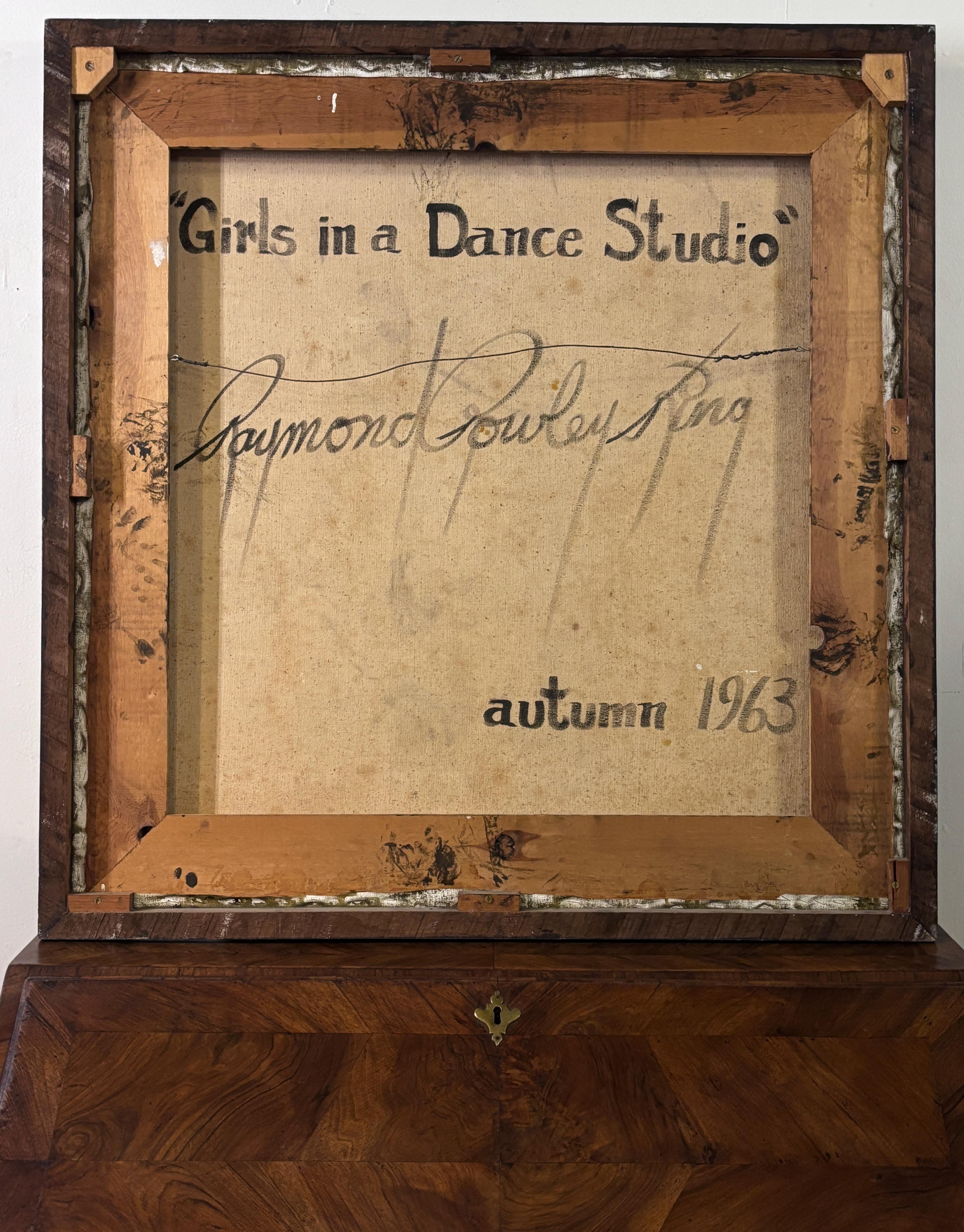 Gemälde des kalifornischen Künstlers Raymond Rowley King 'Mädchen in einem Tanzstudio' im Zustand „Gut“ im Angebot in San Francisco, CA