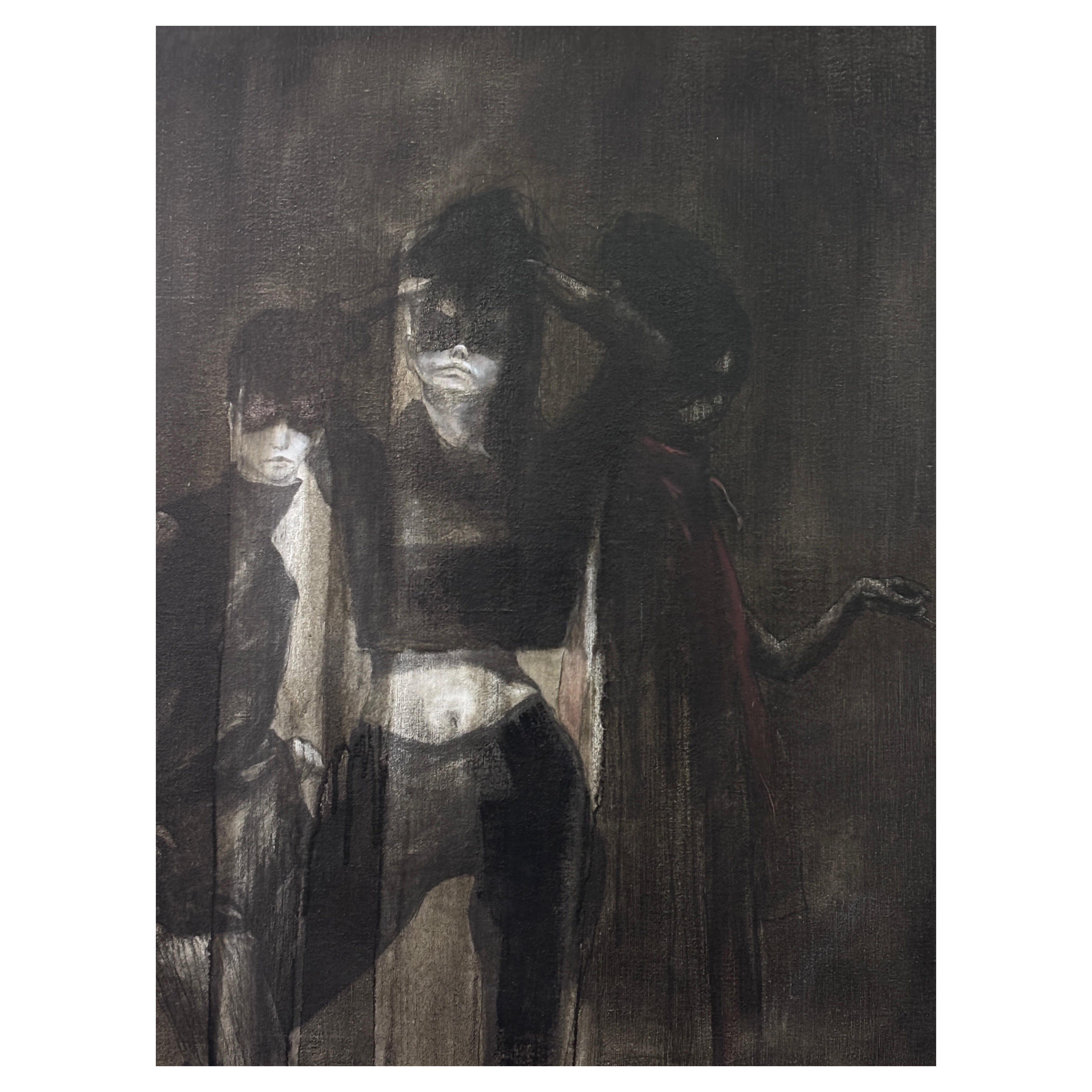 Painting by California Artist Raymond Rowley King 'Girls in a Dance Studio'