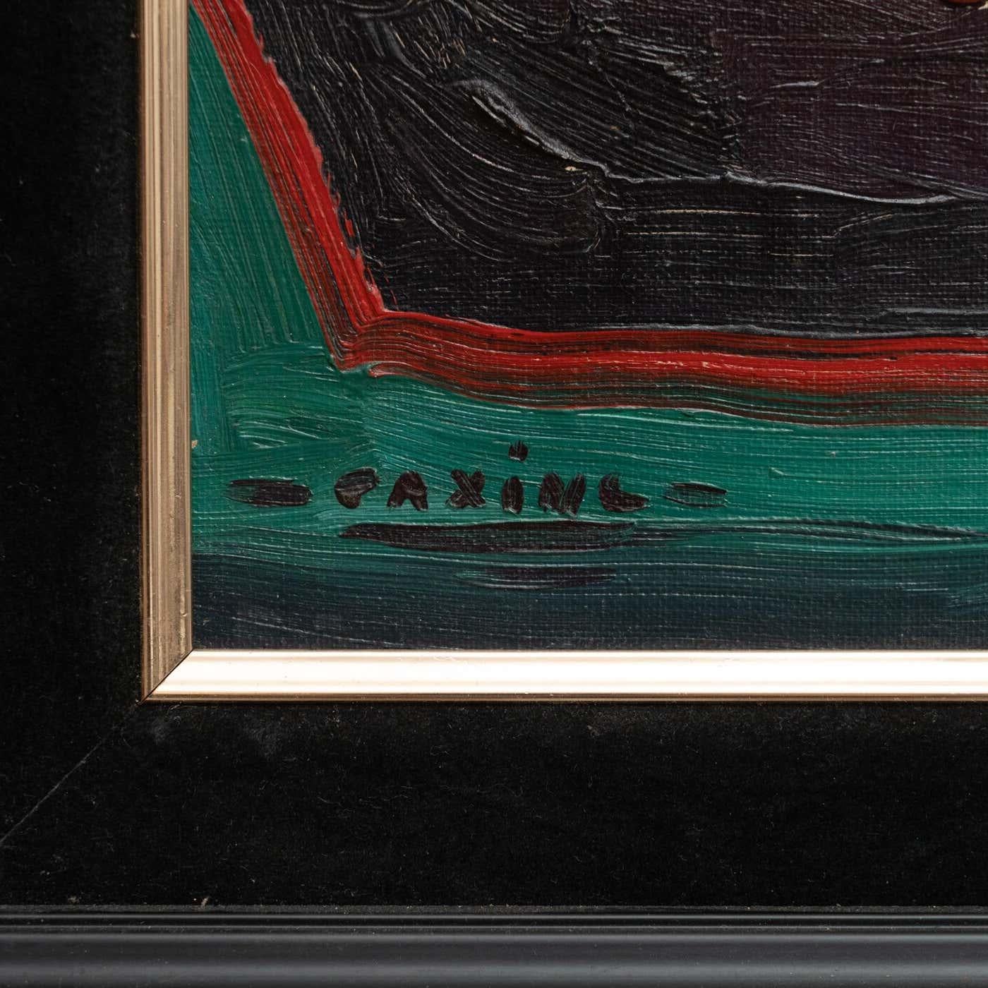Gemälde von Caxing, Öl auf Leinwand, um 1940 im Angebot 4
