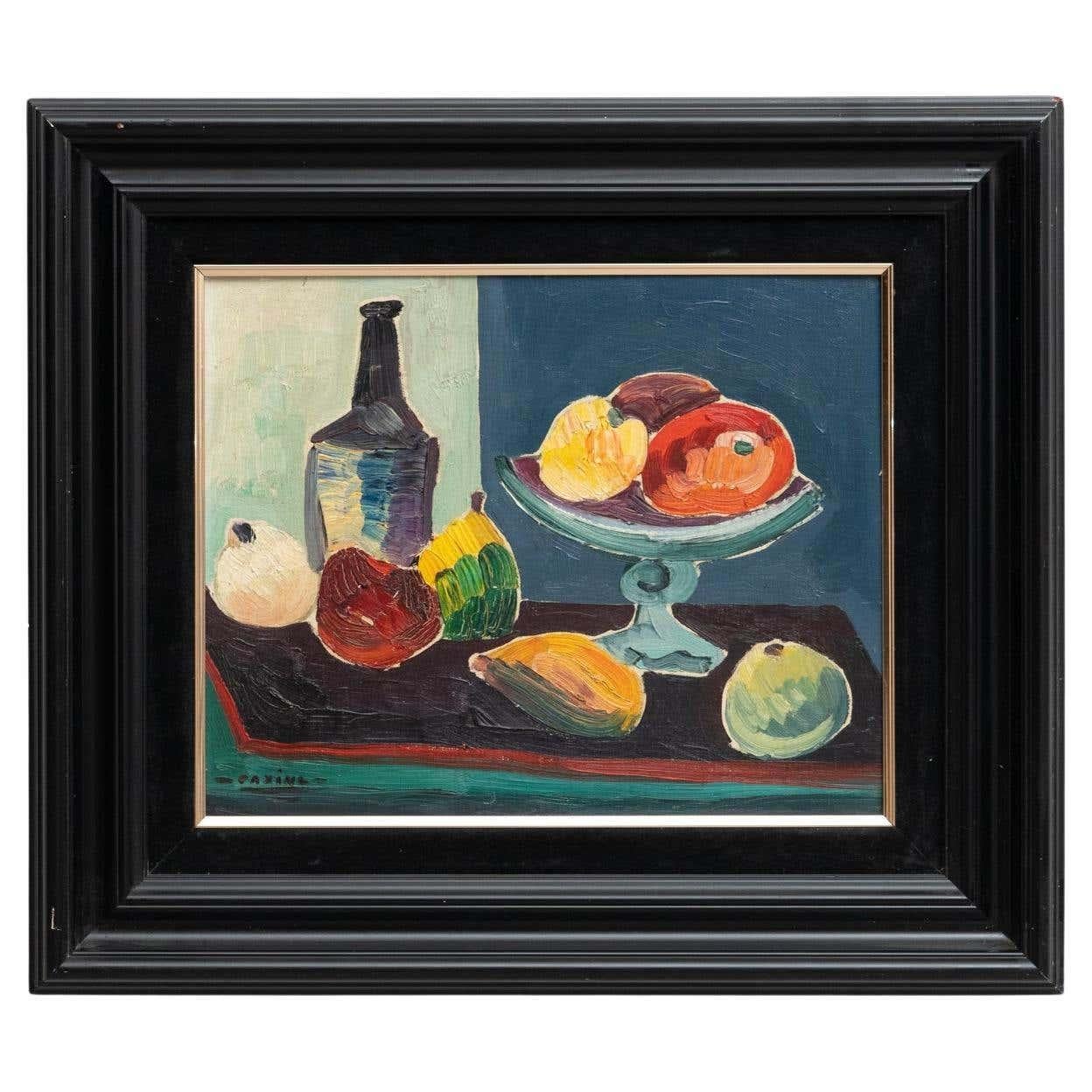 Gemälde von Caxing, um 1940.

Öl auf Leinwand. Handsigniert.
In Anlehnung an den Stil von Georges Braque und Pablo Picasso.

Im Originalzustand, mit einigen sichtbaren Gebrauchs- und Altersspuren, die eine schöne Patina erhalten