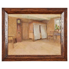 Painting by Endis Bergström, "With Old People"