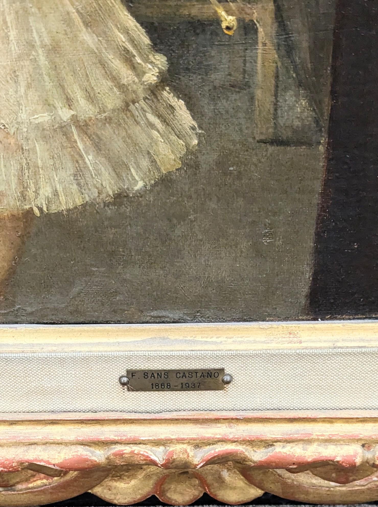 19th Century Painting by F. Sans Castaño painted in Oil with Circus Motifs For Sale