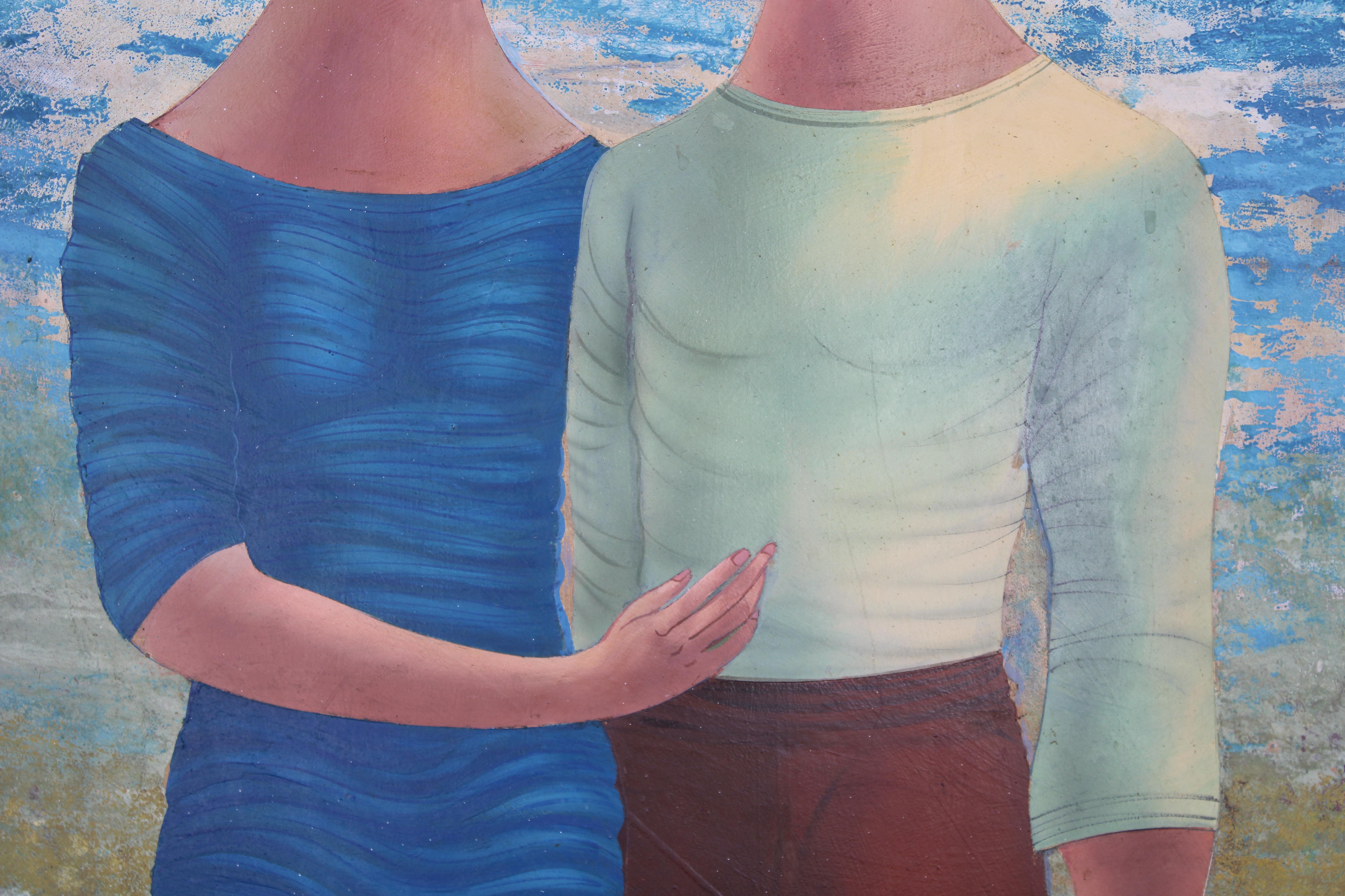 American Painting by Flavio E. Cabral (1916-1990) titled Two Figures For Sale