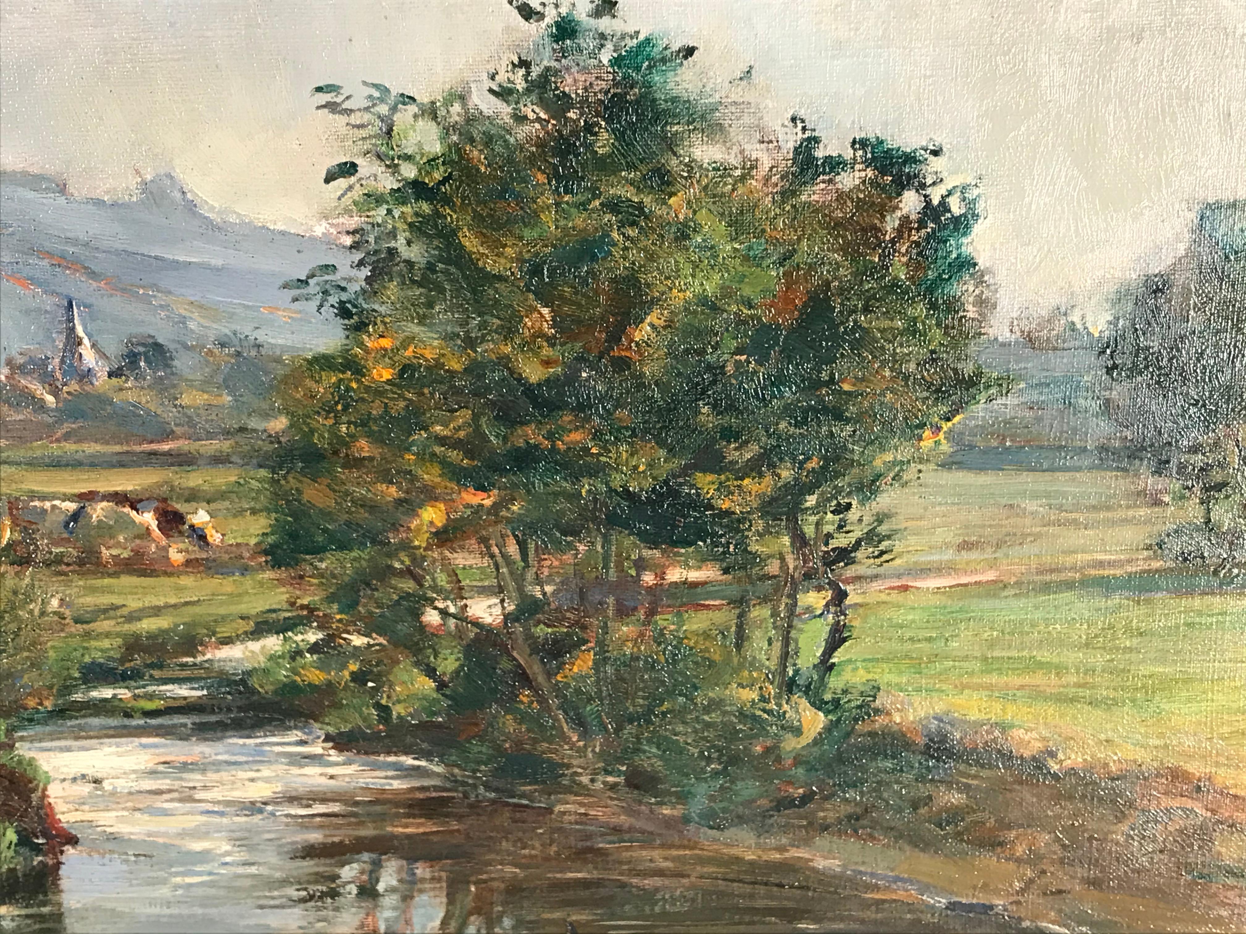 Painting by Friedrich Eckenfelder 'Berne 1861-1938 Balingen' In Good Condition For Sale In Belmont, MA