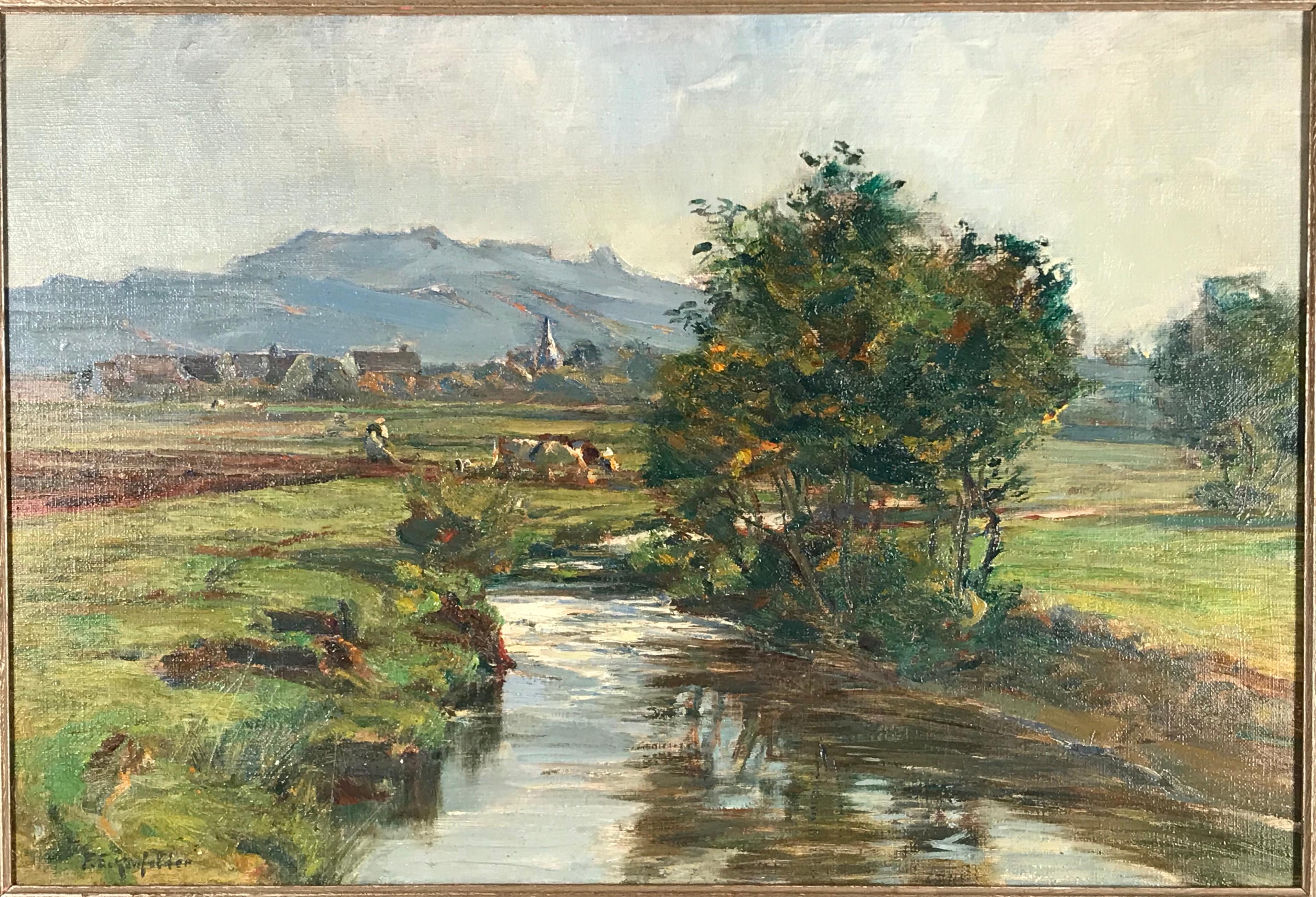 Fin du XIXe siècle Peinture de Friedrich Eckenfelder « Berne 1861-1938 Balingen » en vente