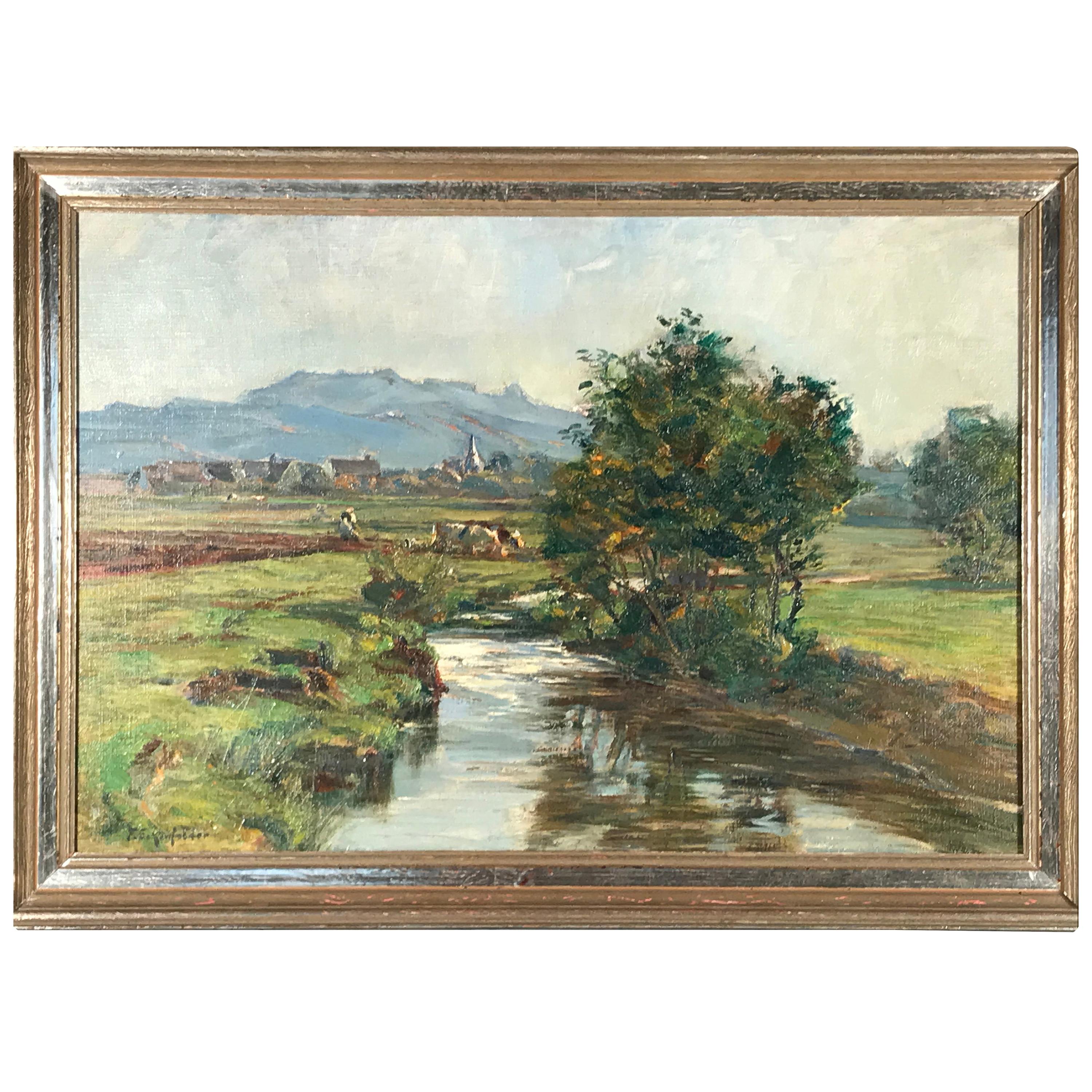 Peinture de Friedrich Eckenfelder « Berne 1861-1938 Balingen » en vente