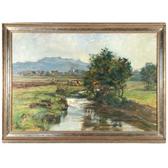 Vintage Painting by Friedrich Eckenfelder 'Berne 1861-1938 Balingen'