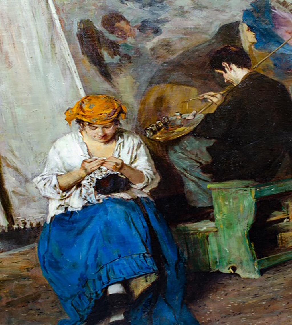 Gemälde von GIACOMO FAVRETTO (Venedig, 1849-1887) Vandalismus (Arme Antike) im Angebot 2