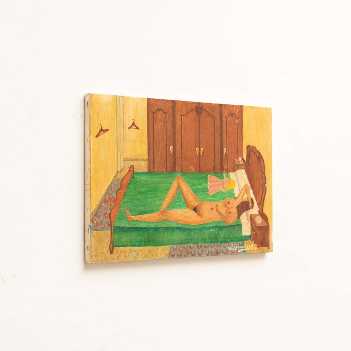Spagnolo Pittura di Gonzales su tela, 1998 in vendita