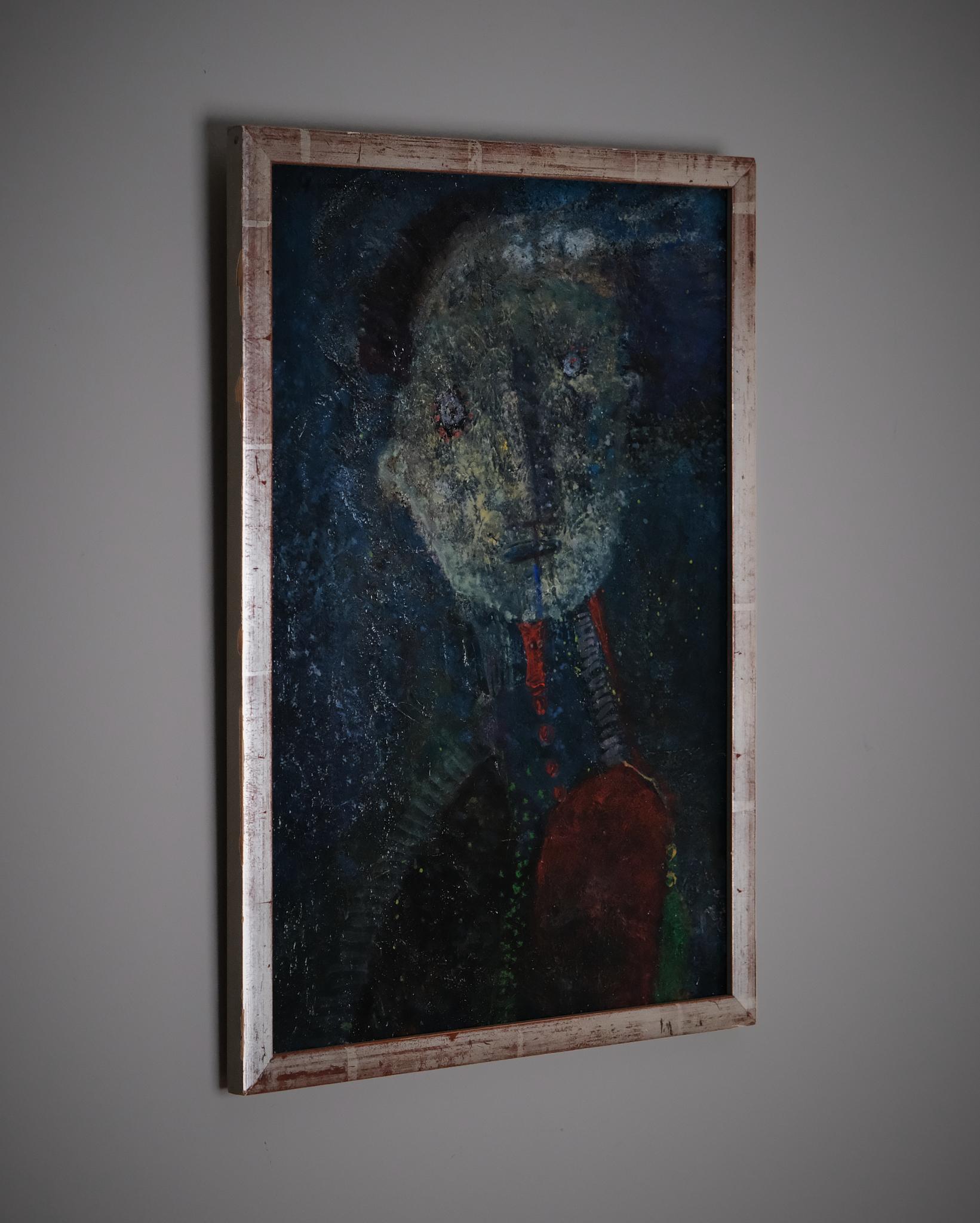 Öl auf Platte, Holzrahmen mit Silberbemalung.

Henri Paul Sert (1938-1964) war ein einzigartiges, autodidaktisches Talent, das in seinem kurzen Leben ein intensives und sehr persönliches Werk schuf. Geboren auf La Réunion und aufgewachsen in Paris,