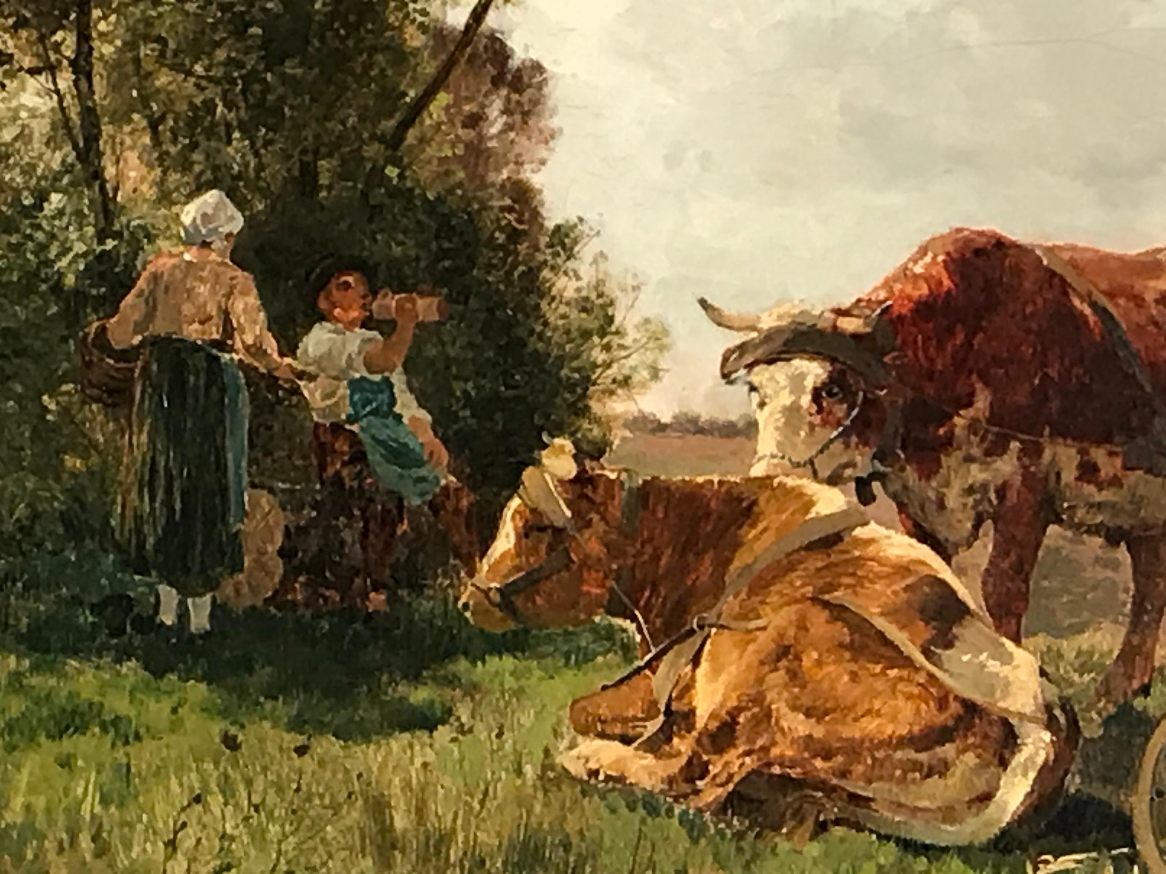 École de Barbizon Peinture d'Herman Baisch en vente