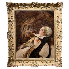 Dipinto di Erzsébet Báthory, olio su tela, firmato, 1930 circa, Ungheria