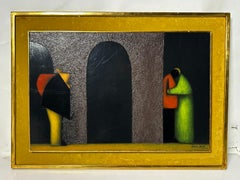 Quadro di Jesus Leuus "Platicando" da Galeria A, Messico 1966