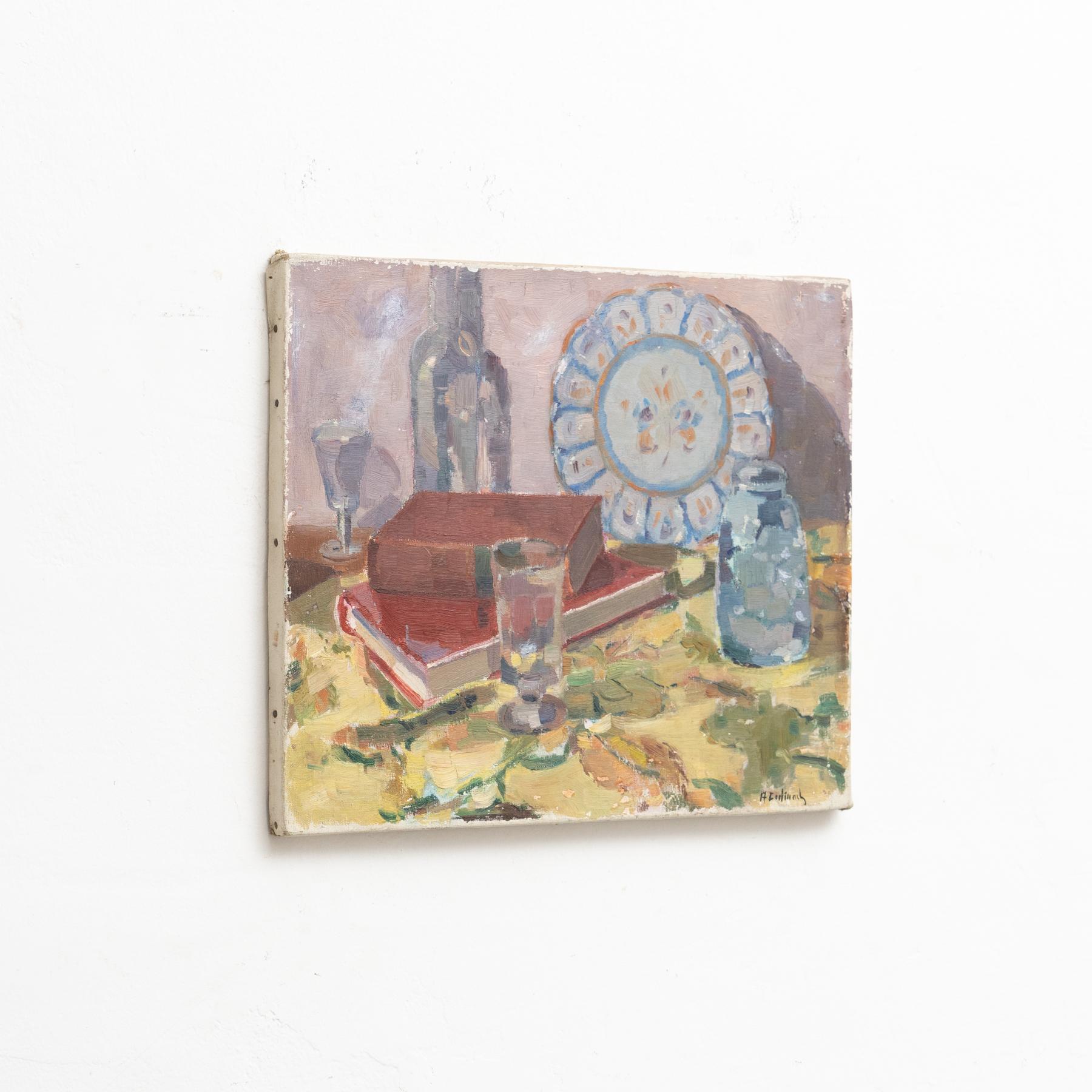 Gemälde von Jordi Casacuberta Codinach, Öl auf Leinwand, um 1940 (Moderne der Mitte des Jahrhunderts) im Angebot