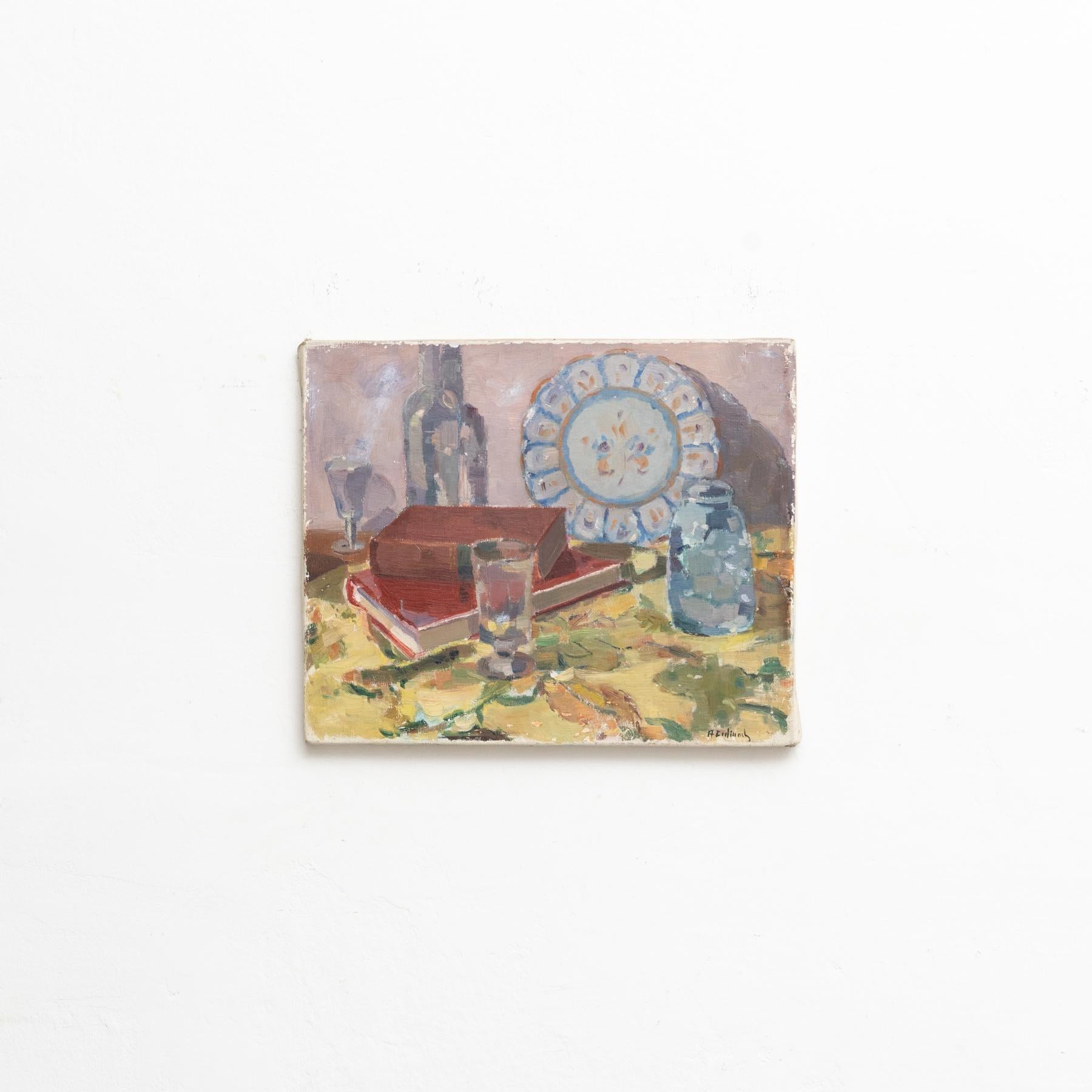 Gemälde von Jordi Casacuberta Codinach, Öl auf Leinwand, um 1940 (Spanisch) im Angebot