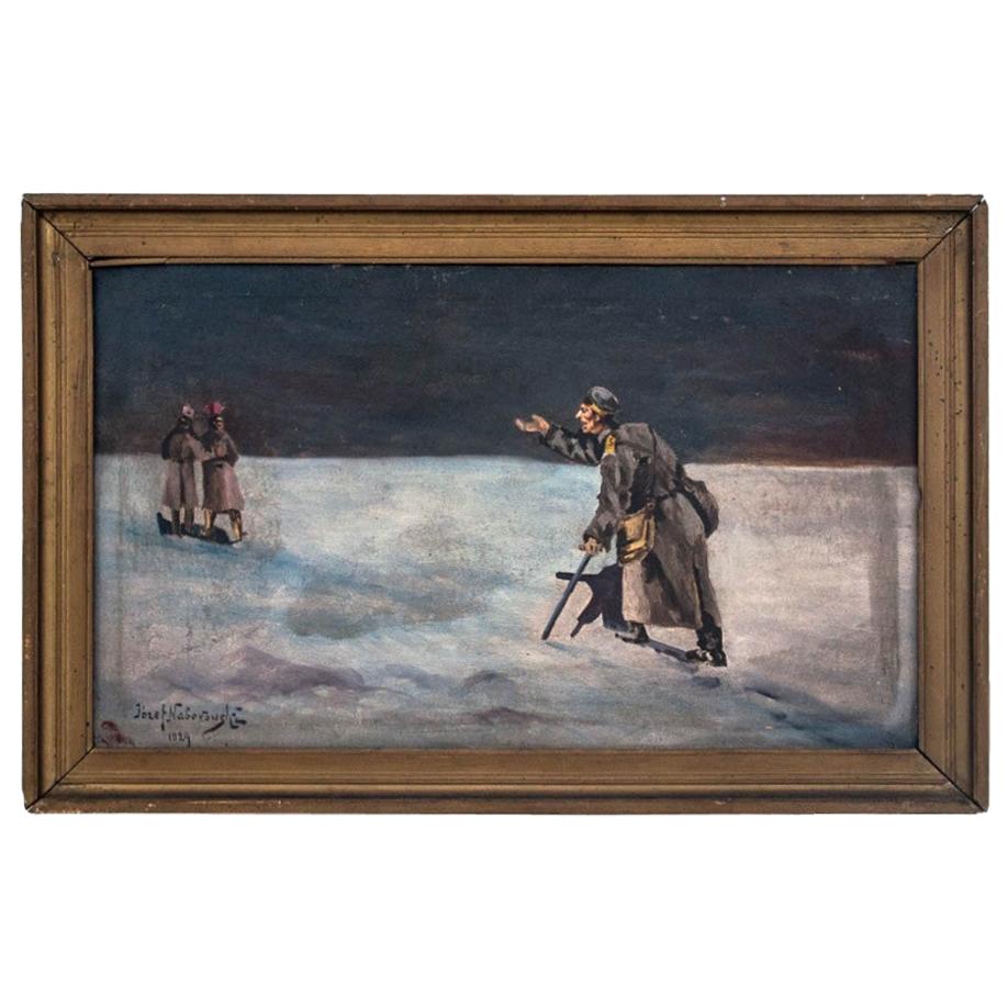 Painting by Józef Naborowski "The Soldiers" For Sale