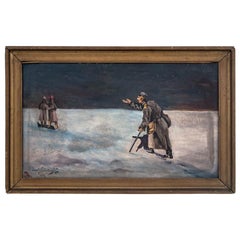 Antique Painting by Józef Naborowski "The Soldiers"