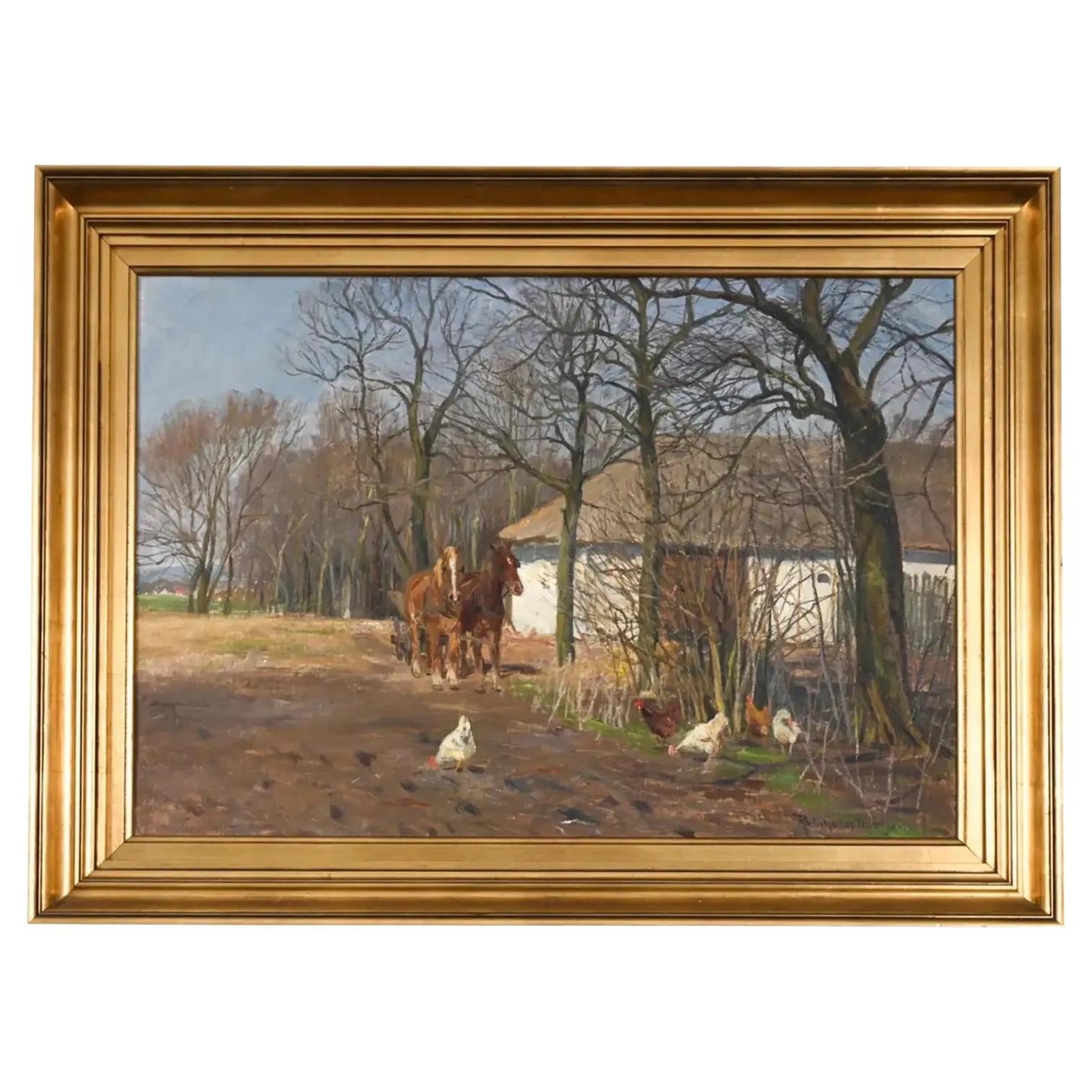 Painting by Knud Reinholdt Nielsen, Danish (1891-1984)