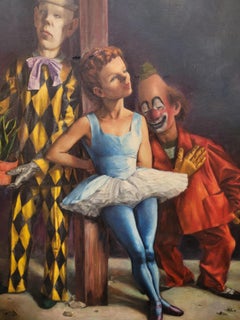 Gemälde von Max Hermann: „Clowns“, CIRCA 1948, großformatig