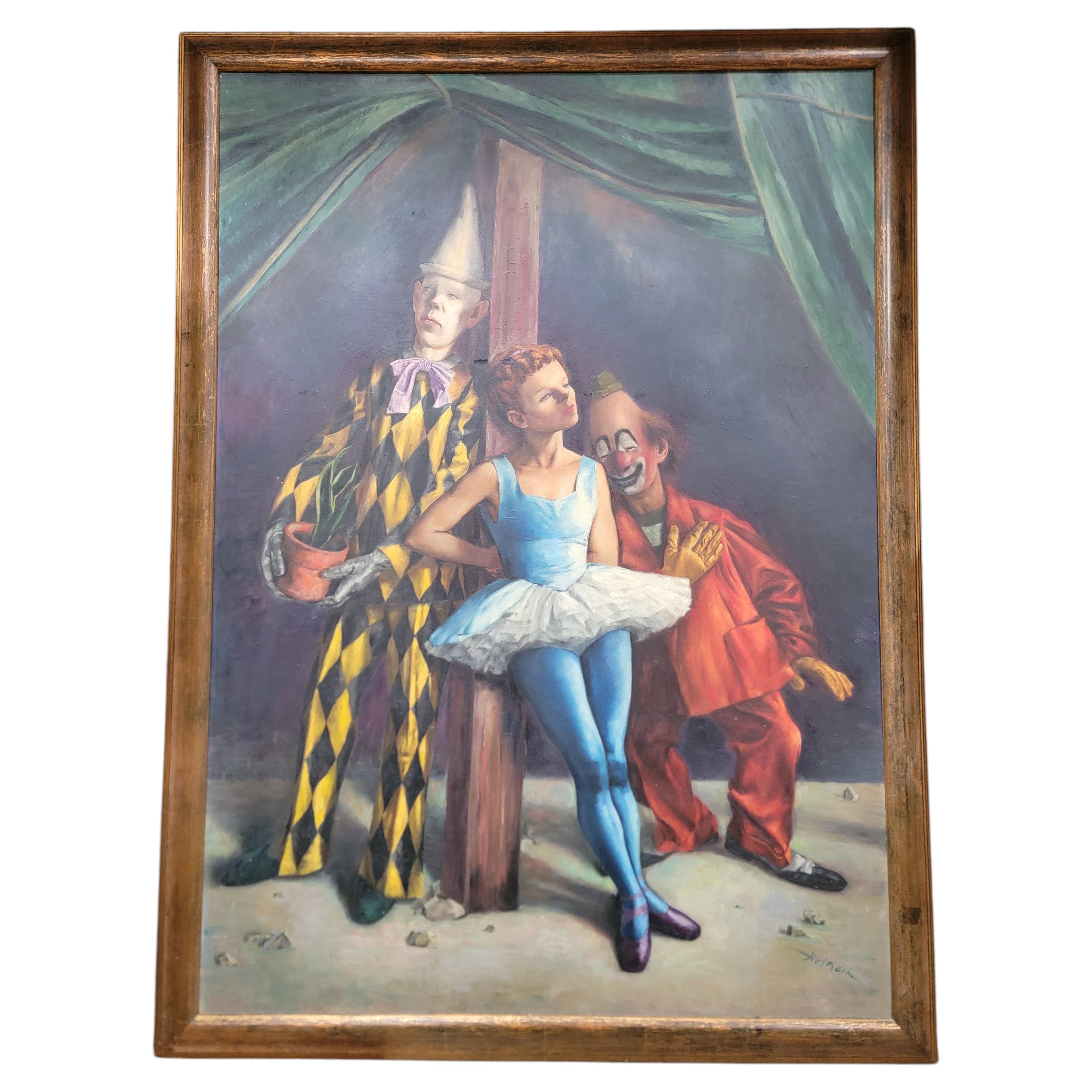 Gemälde von Max Hermann: „Clowns“, CIRCA 1948, großformatig im Angebot