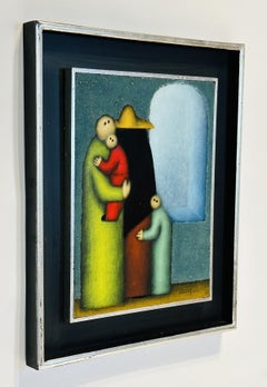 Peinture de l'artiste mexicain Jesus Leuus, Mexique 1983, signée et datée