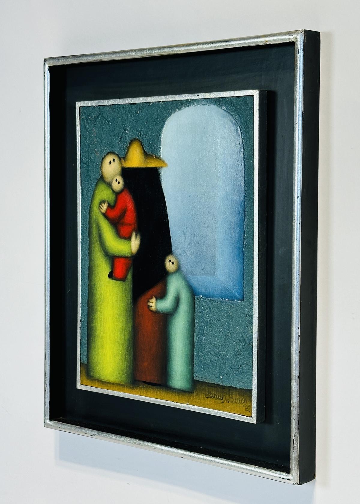 Modern Painting by Mexican Artist Jesus Leuus, Mexico 1983, Signed & Dated For Sale