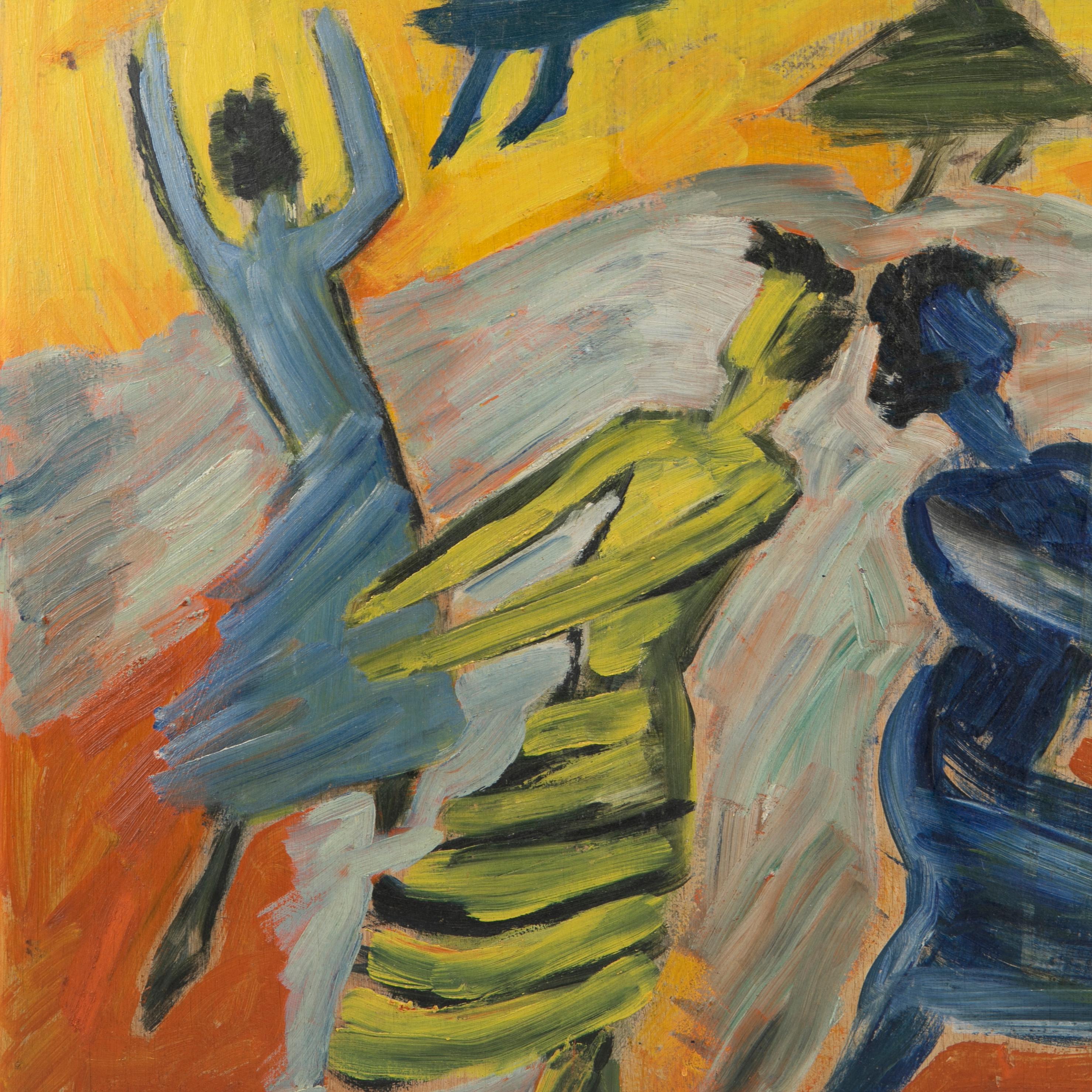 Danish Painting By Olivia Holm-Møller  'Dancing Women' For Sale