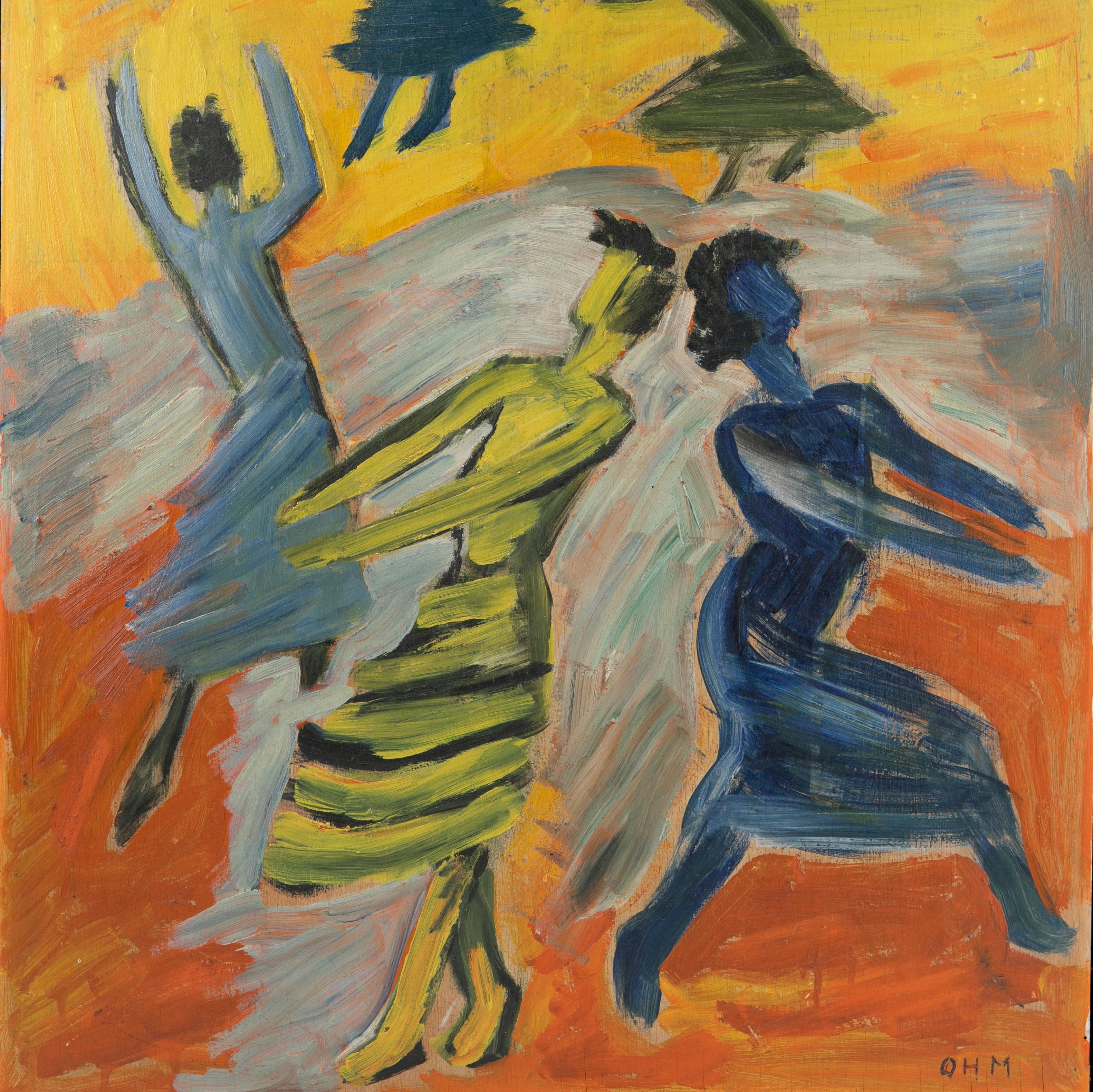 Modern Painting By Olivia Holm-Møller  'Dancing Women' For Sale