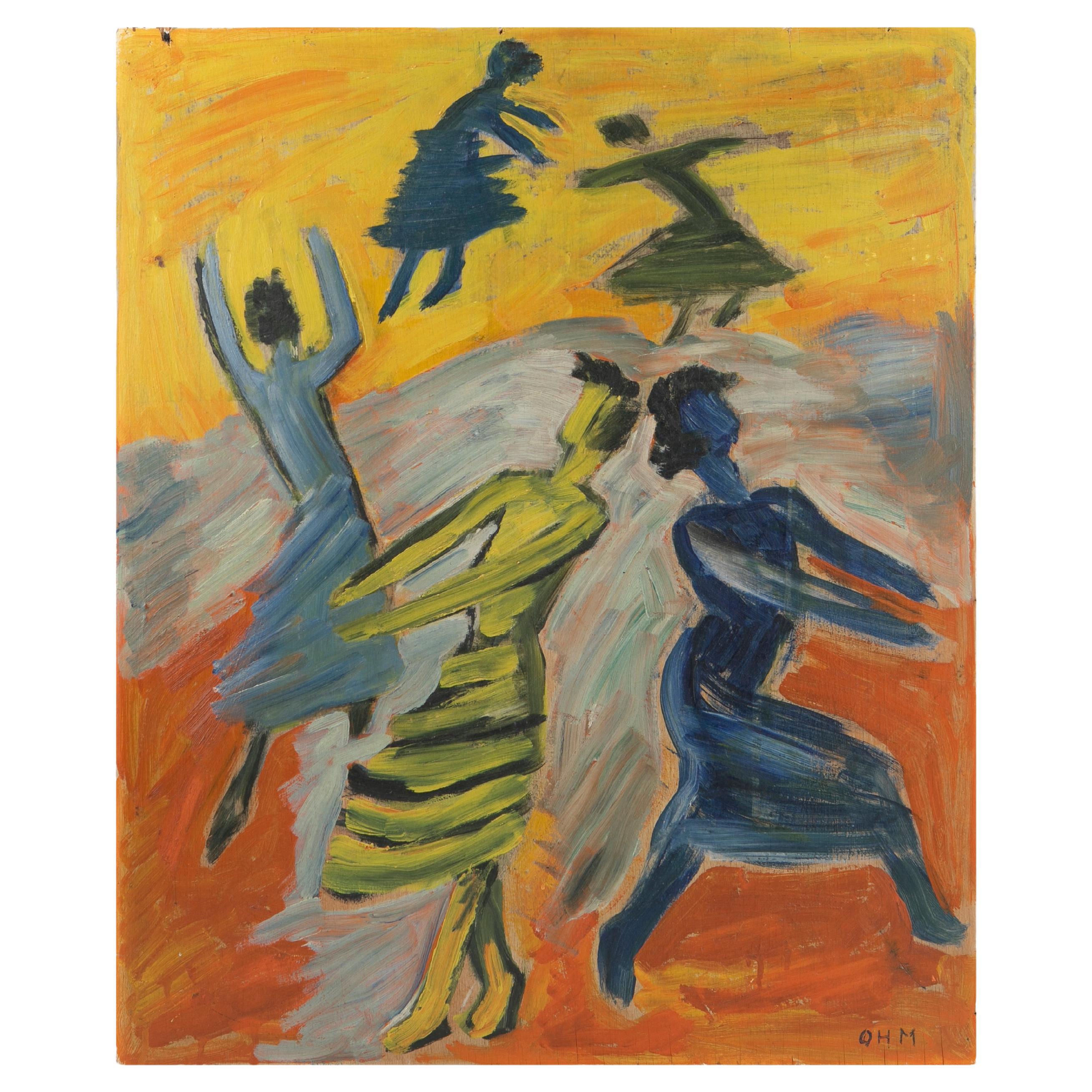 Painting By Olivia Holm-Møller  'Dancing Women' For Sale
