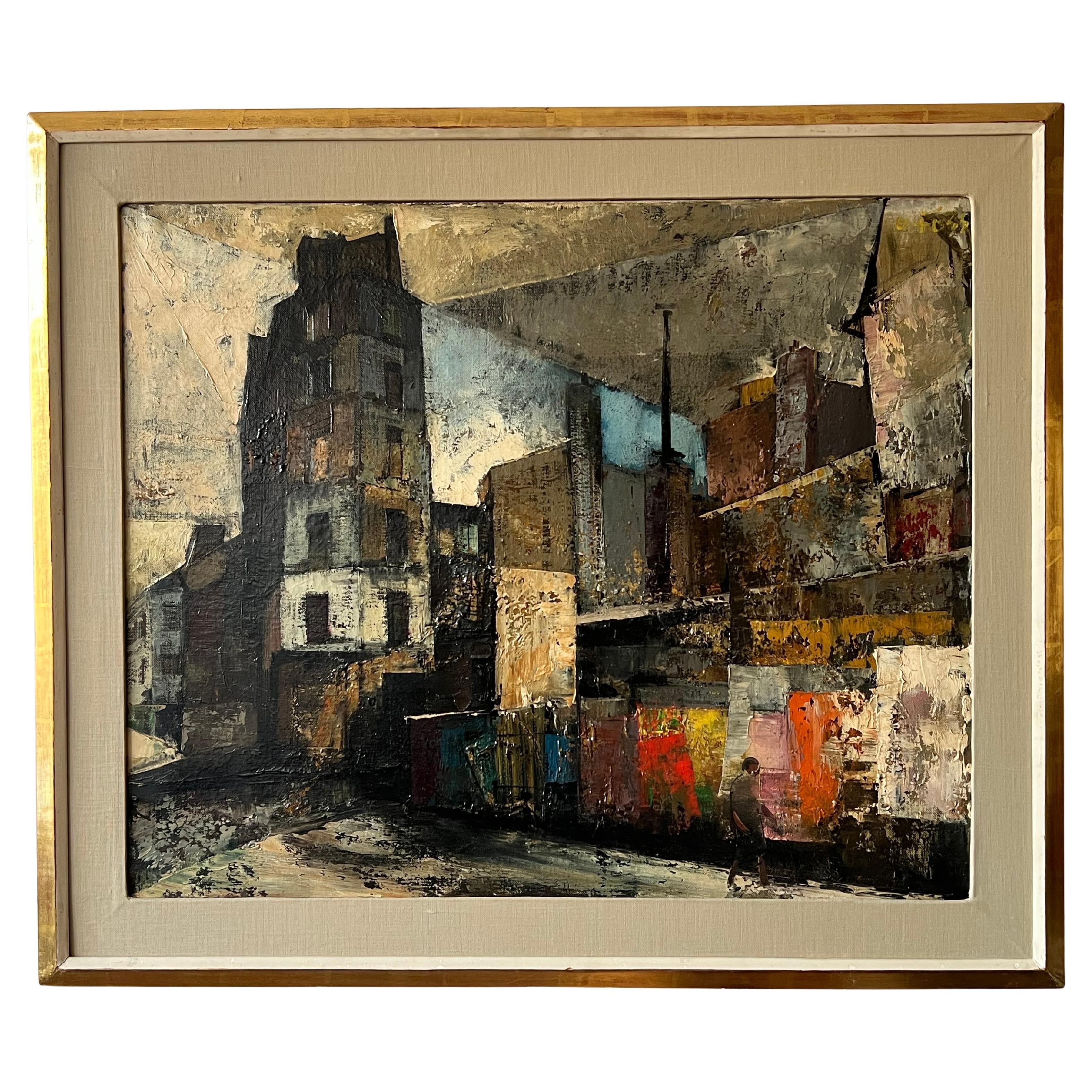 Painting By Olivier Foss Parisian Scene Ca' 1940's