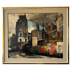 Peinture d'Olivier Foss - Scène parisienne des années 1940