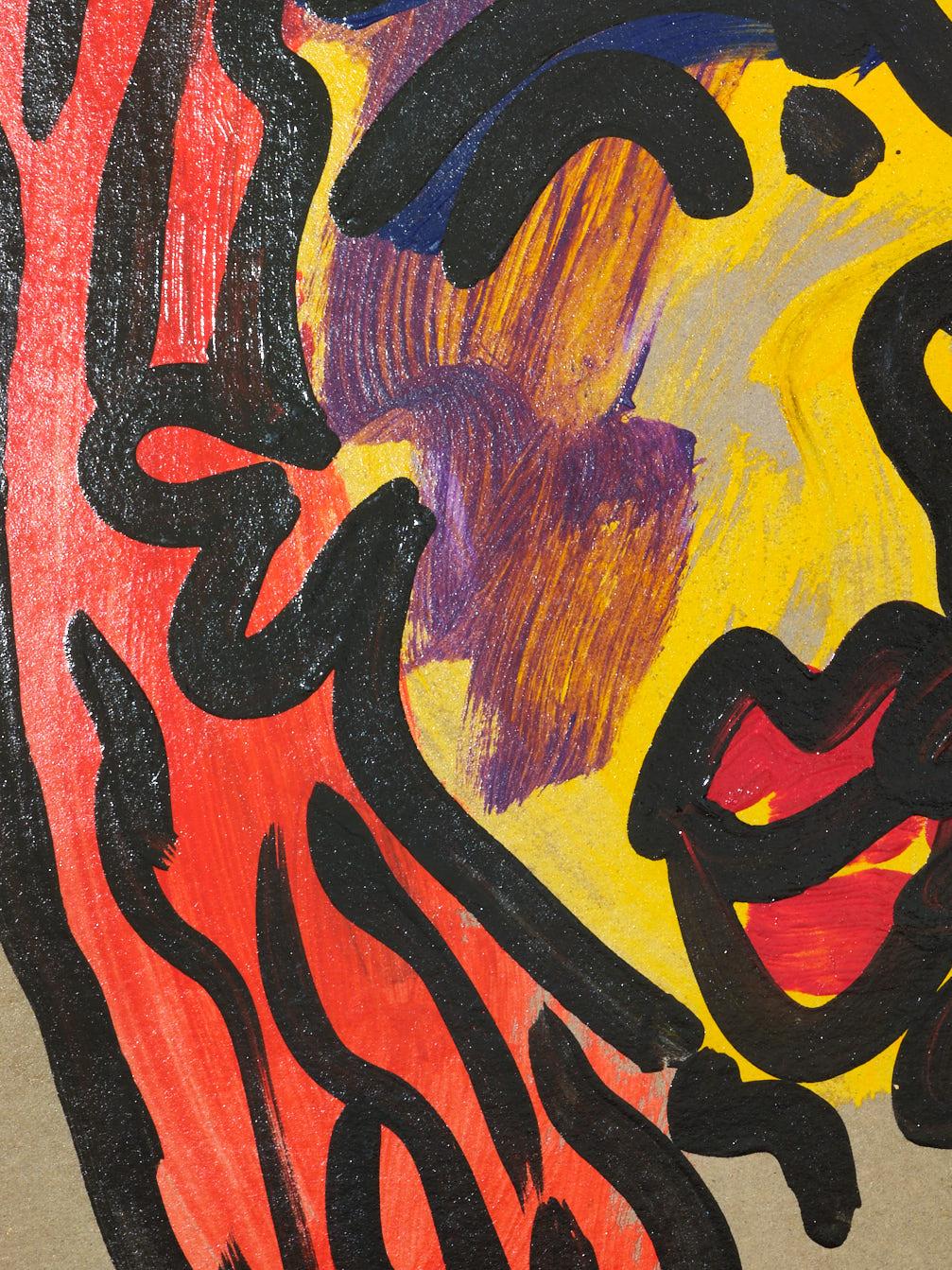 Gemälde von Peter Keil, Acryl auf Karton, ohne Rahmen, Deutschland, Rot, Gelb, Orange im Angebot 1