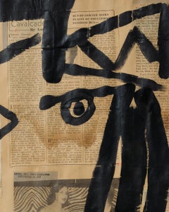 Gemälde von Peter Keil, Acryl auf Zeitungspapier, gemalt in Palma, ca. 1959, Spanien