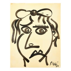 Gemälde von Peter Keil, Acryl auf Papier, ca. 1964, Moderne Kunst, ohne Rahmen