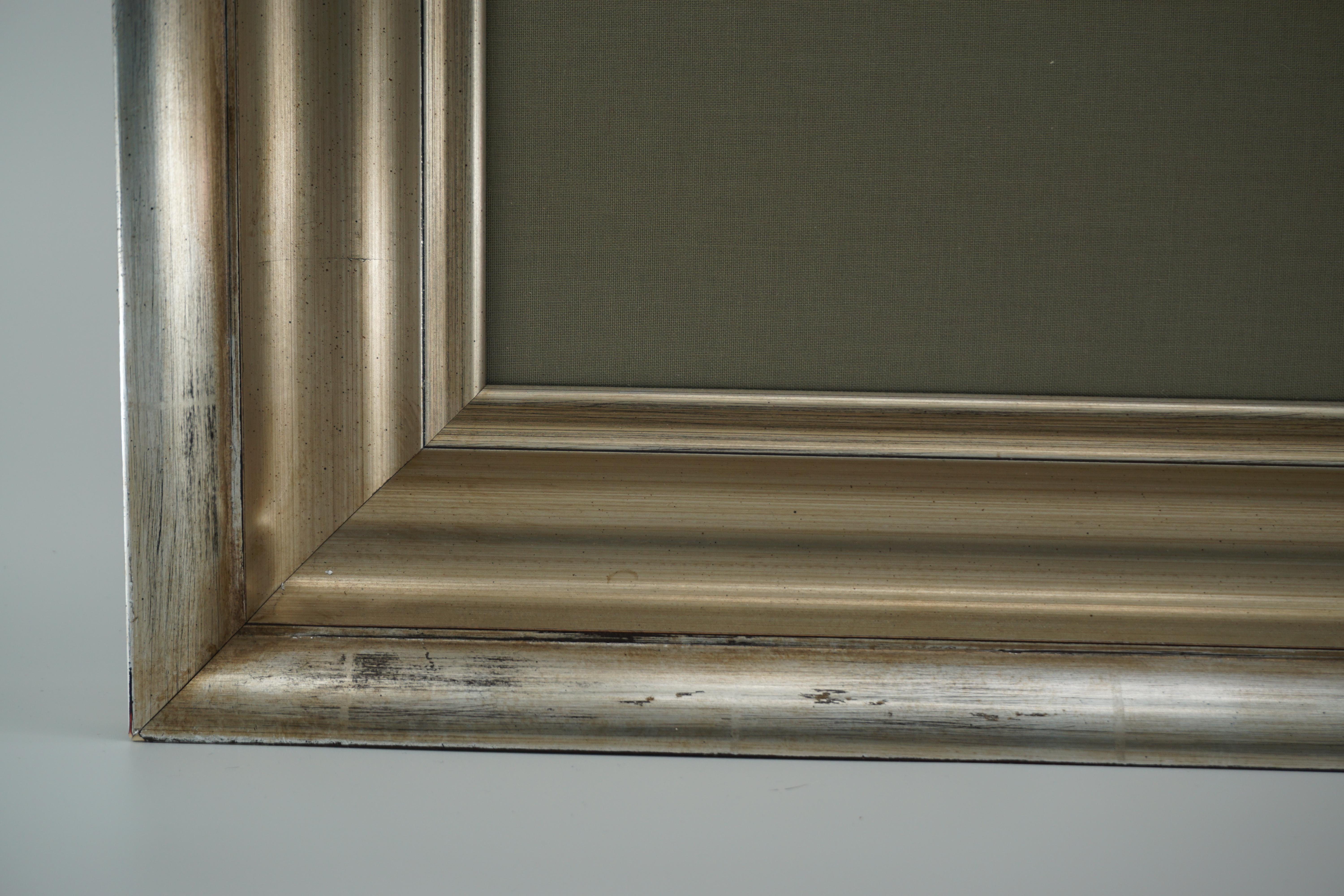 Mid-20th Century Painting by Peter Keil, New Wood Silver Frame with Linen Mat, Modern Art, C 1962