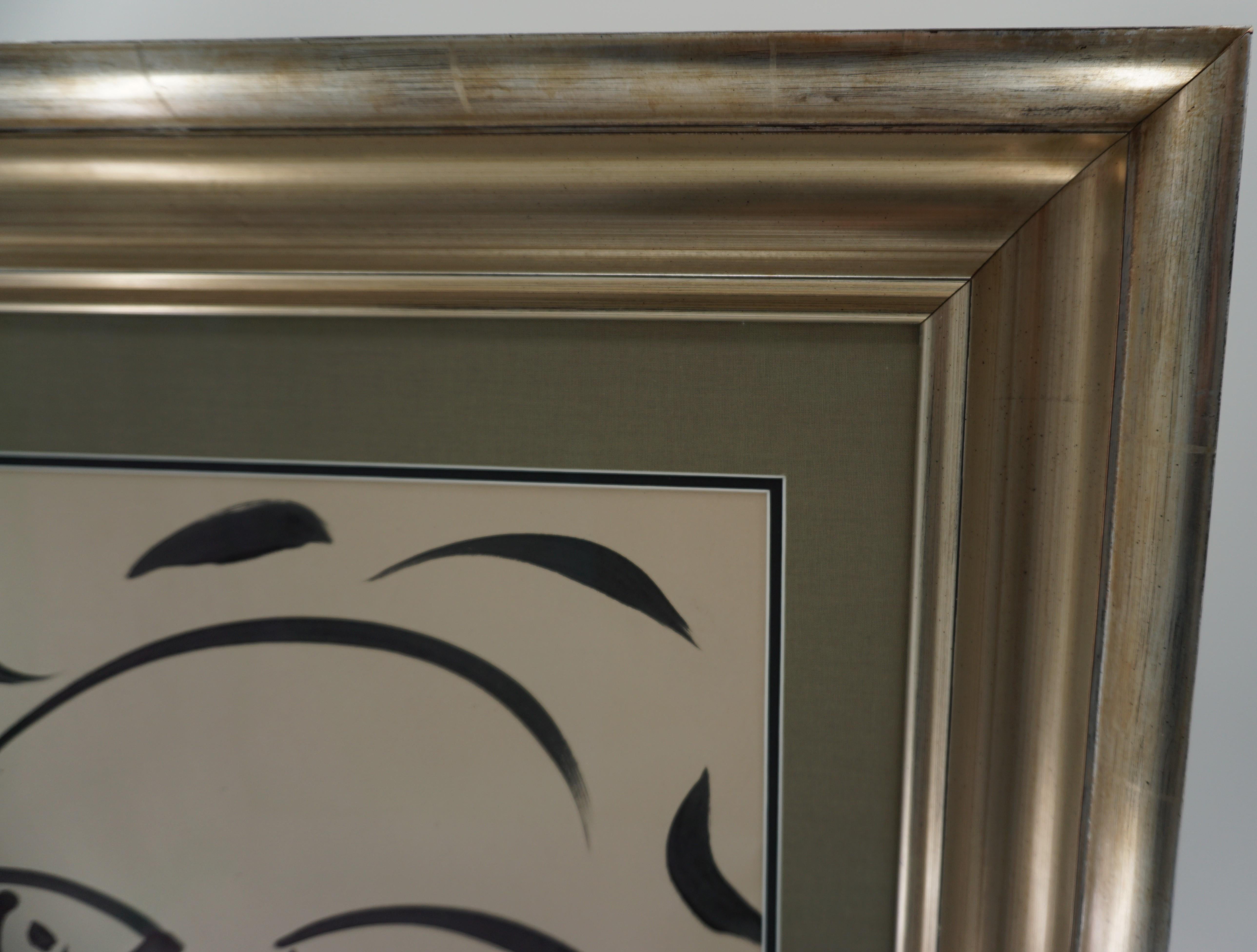 Painting by Peter Keil, New Wood Silver Frame with Linen Mat, Modern Art, C 1962 2