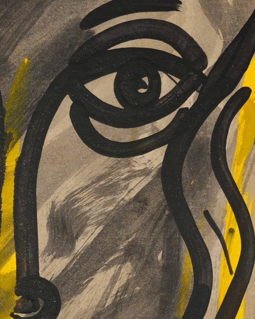 Gemälde von Peter Keil, ca. 1967, signiert, Acryl auf Karton, ohne Rahmen, Deutschland (Moderne der Mitte des Jahrhunderts) im Angebot