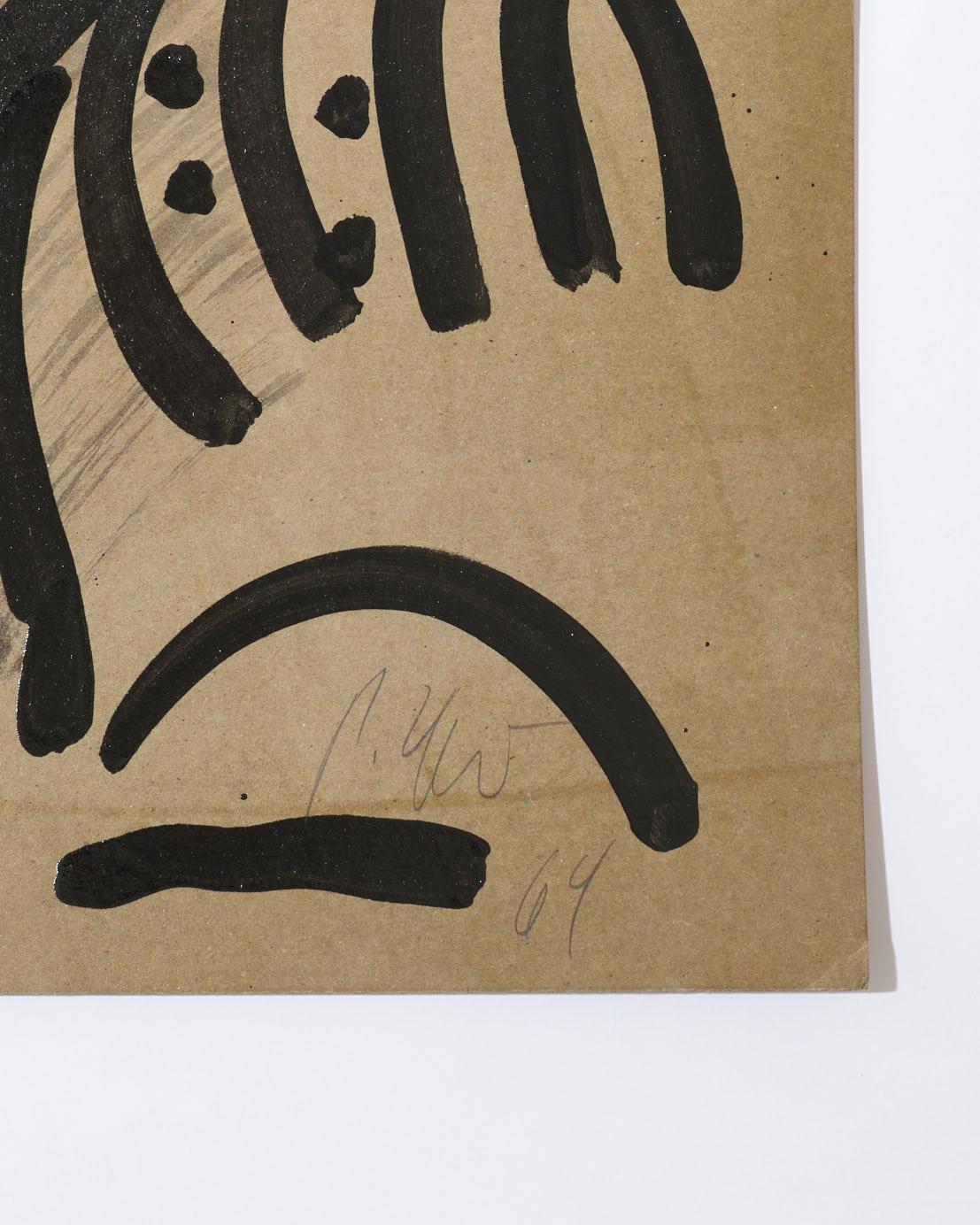Gemälde von Peter Keil, ca. 1969, Acryl auf Karton, signiert, ohne Rahmen, Deutschland, Kunst (Handbemalt) im Angebot