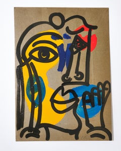 Painting by Peter Keil, C 1970, Acrylic on Board, No Frame, Germany, Signed