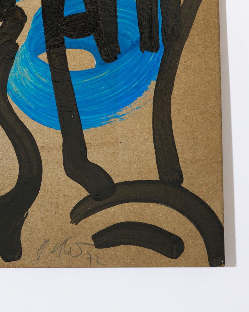 Gemälde von Peter Keil, ca. 1970, Acryl auf Karton, kein Rahmen, signiert, Deutschland (Moderne der Mitte des Jahrhunderts) im Angebot