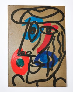Gemälde von Peter Keil, ca. 1970, Acryl auf Karton, signiert, Deutschland, ohne Rahmen, Kunst