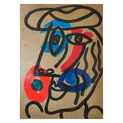 Gemälde von Peter Keil, ca. 1970, Acryl auf Karton, signiert, Deutschland, ohne Rahmen, Kunst